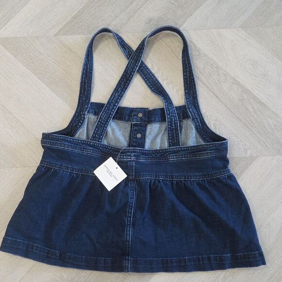 American Eagle Dark Blue Button Front, Denim Halter Top, NWT, MEDIUM - Picture 3 of 6